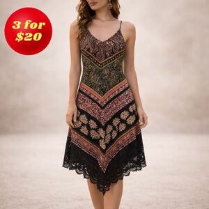 Crystal Doll Boho Floral Asymmetrical Dress